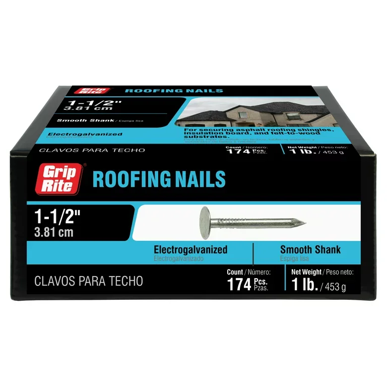 1-1/2" Electro-Galvanized Roofing Nails 1 LB