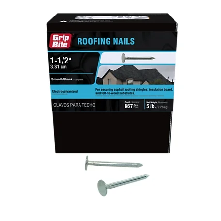 1-1/2" Electro-Galvanized Roofing Nails 5 LB