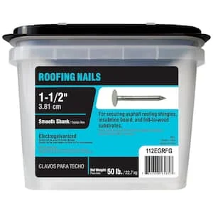 1-1/2" Electro-Galvanized Roofing Nails Bulk 50 Lb