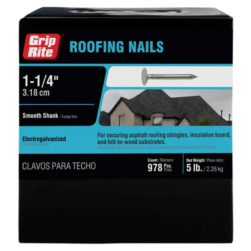 1-1/4" Electro-Galvanized Roofing Nails 5 LB