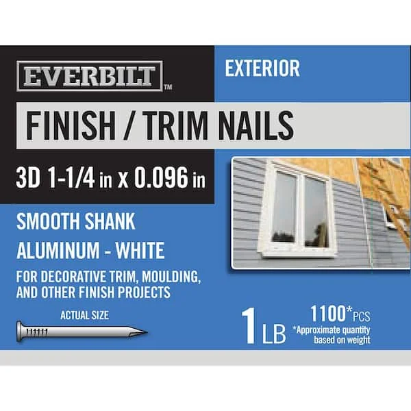 1 3/4 ALUMINUM TRIM WHITE CEMENT NAILS