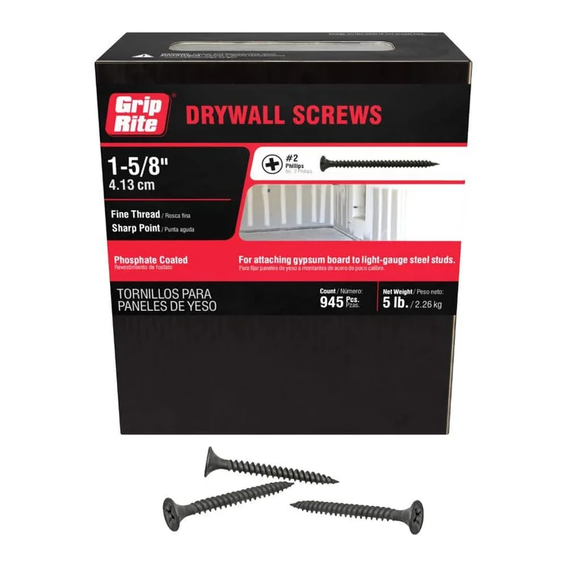 1-5/8" DRYWALL SCREWS SELF DRILLING 5 LB