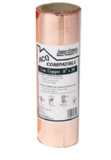 8" X 20' 3 OZ. COPPER FLASHING