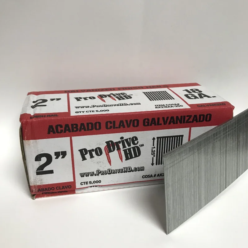 FINISH BRAD 18GA 2" STRAIGHT GALVANIZED 1M