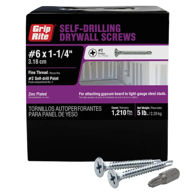 GRIPRITE 764666103139 1-1/4 DRY WALL SCREWS COARSE  8M